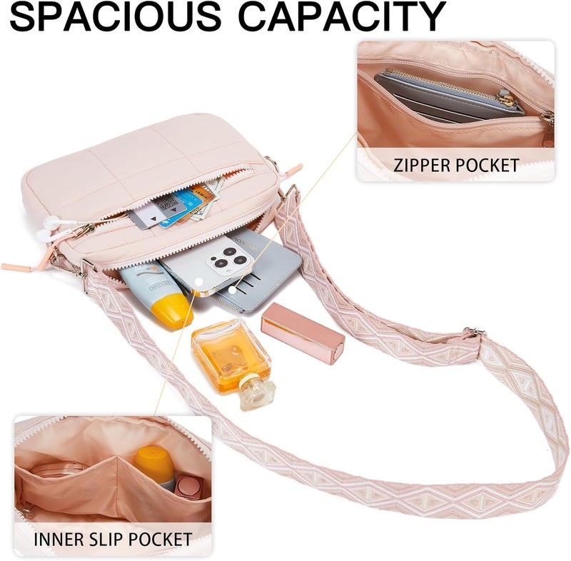 Telena Crossbody Bags for Women Cross Body Purse with Guitar Strap Lightweight Puffer Shoulder Bag for Travel - Image 3